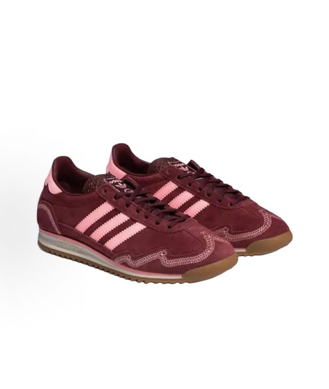 ADIDAS Бордовые замшевые низкие кроссовки / кеды, фото 2