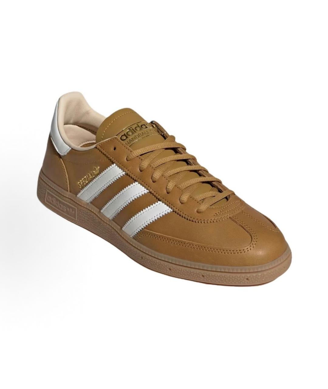 ADIDAS Коричневые кожаные низкие кроссовки / кеды, фото 3