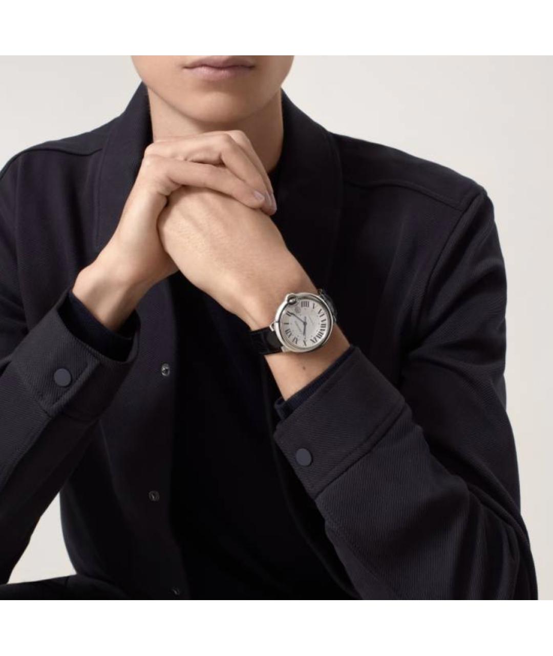 CARTIER Черные часы из белого золота, фото 2