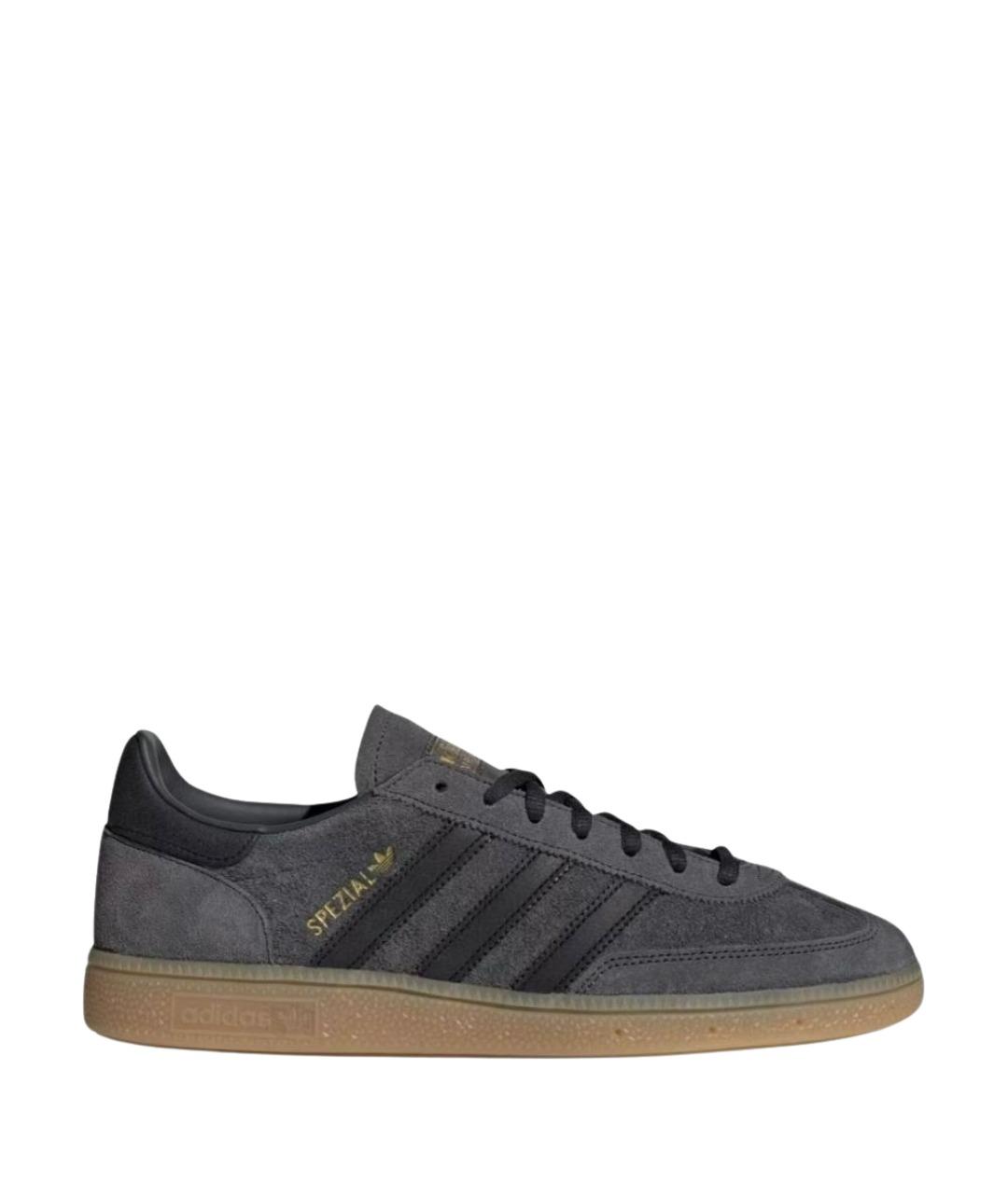 ADIDAS Антрацитовые замшевые низкие кроссовки / кеды, фото 1