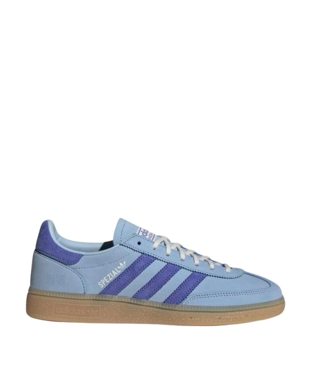 ADIDAS Голубые кожаные низкие кроссовки / кеды, фото 1
