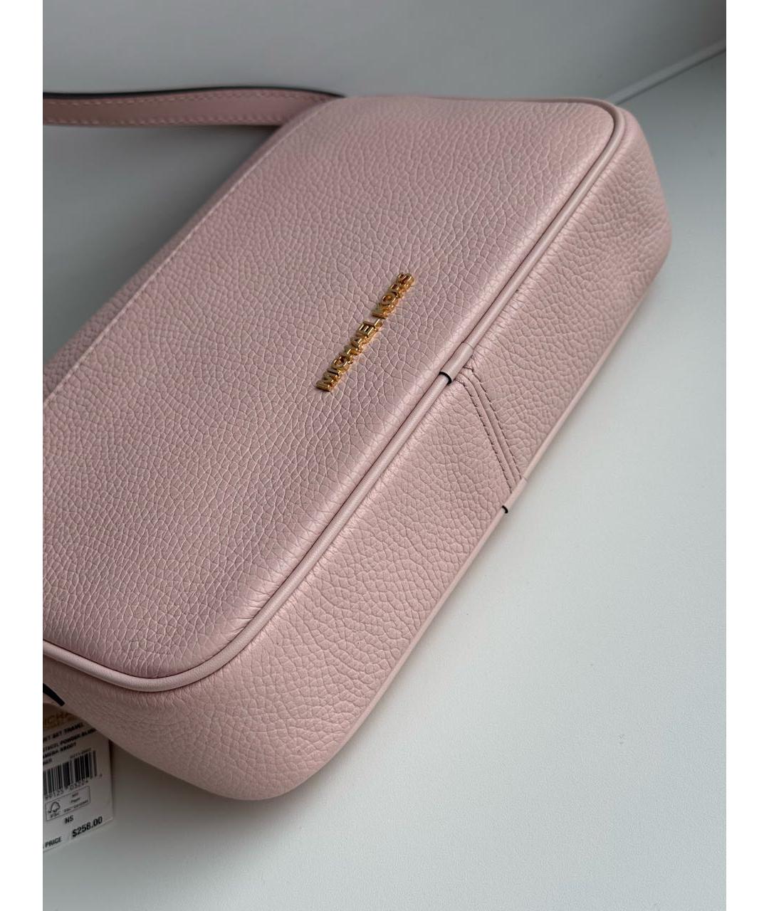 MICHAEL KORS Розовая кожаная сумка через плечо, фото 6