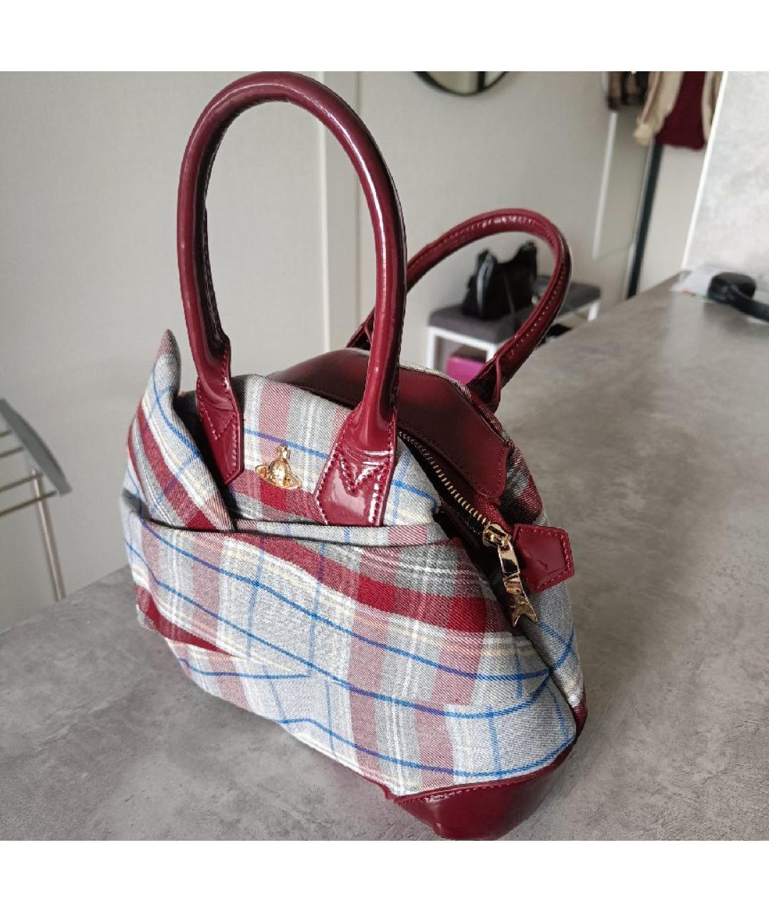 VIVIENNE WESTWOOD Бордовая сумка с короткими ручками из искусственной кожи, фото 2