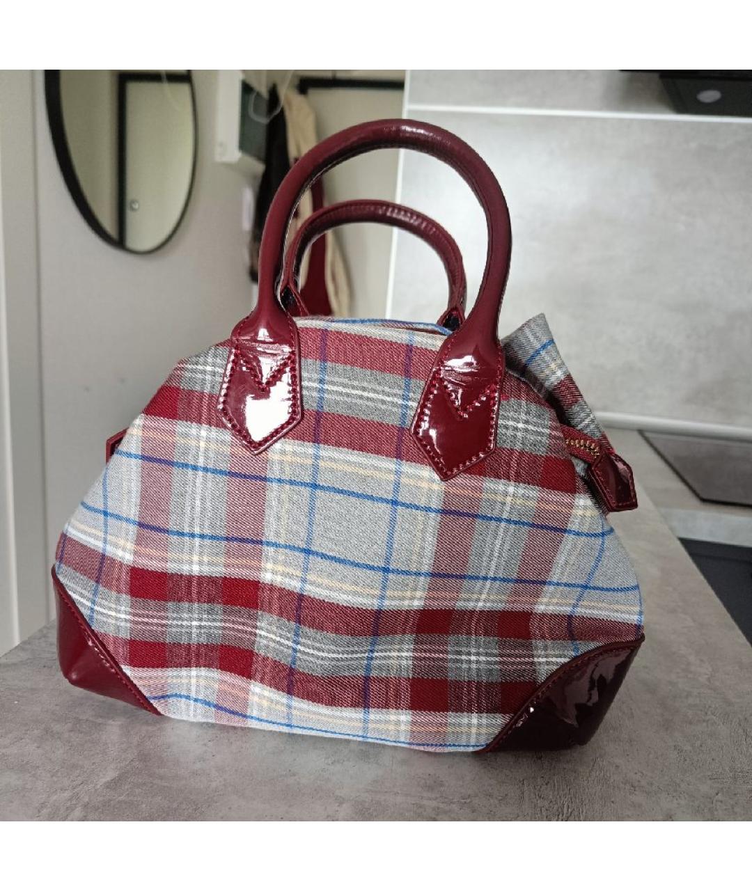VIVIENNE WESTWOOD Бордовая сумка с короткими ручками из искусственной кожи, фото 3