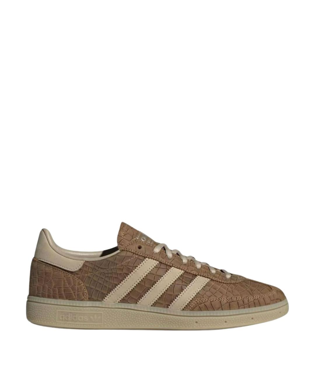 ADIDAS Коричневые кожаные низкие кроссовки / кеды, фото 1