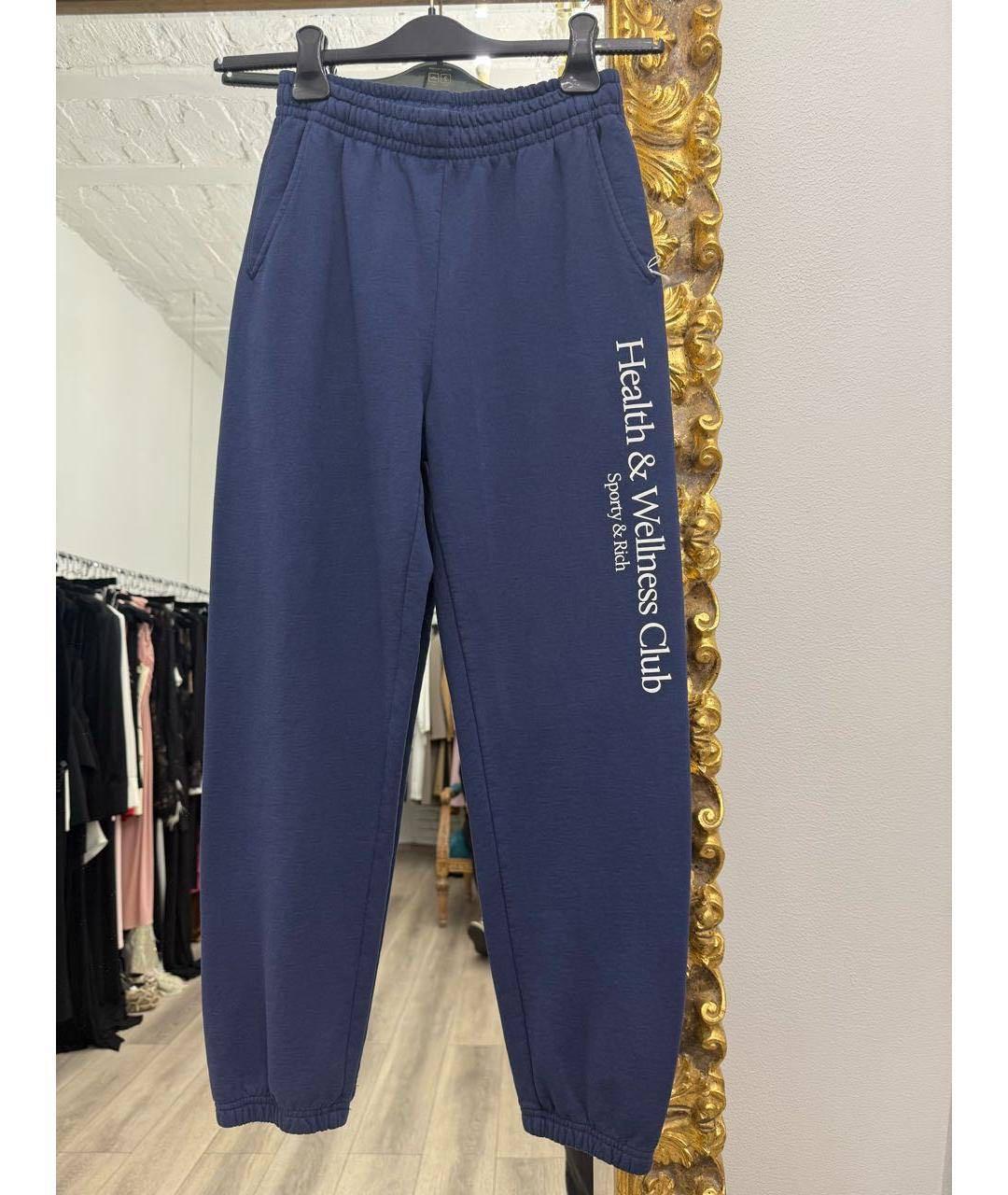 SPORTY AND RICH Темно-синие хлопковые спортивные брюки и шорты, фото 6