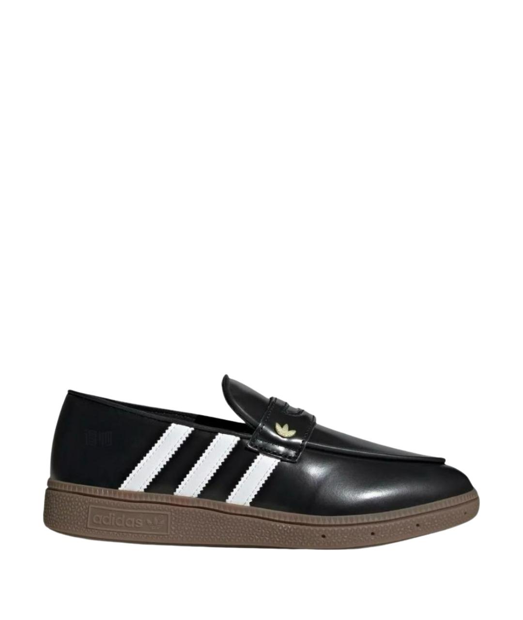 ADIDAS Черные кожаные лоферы, фото 1