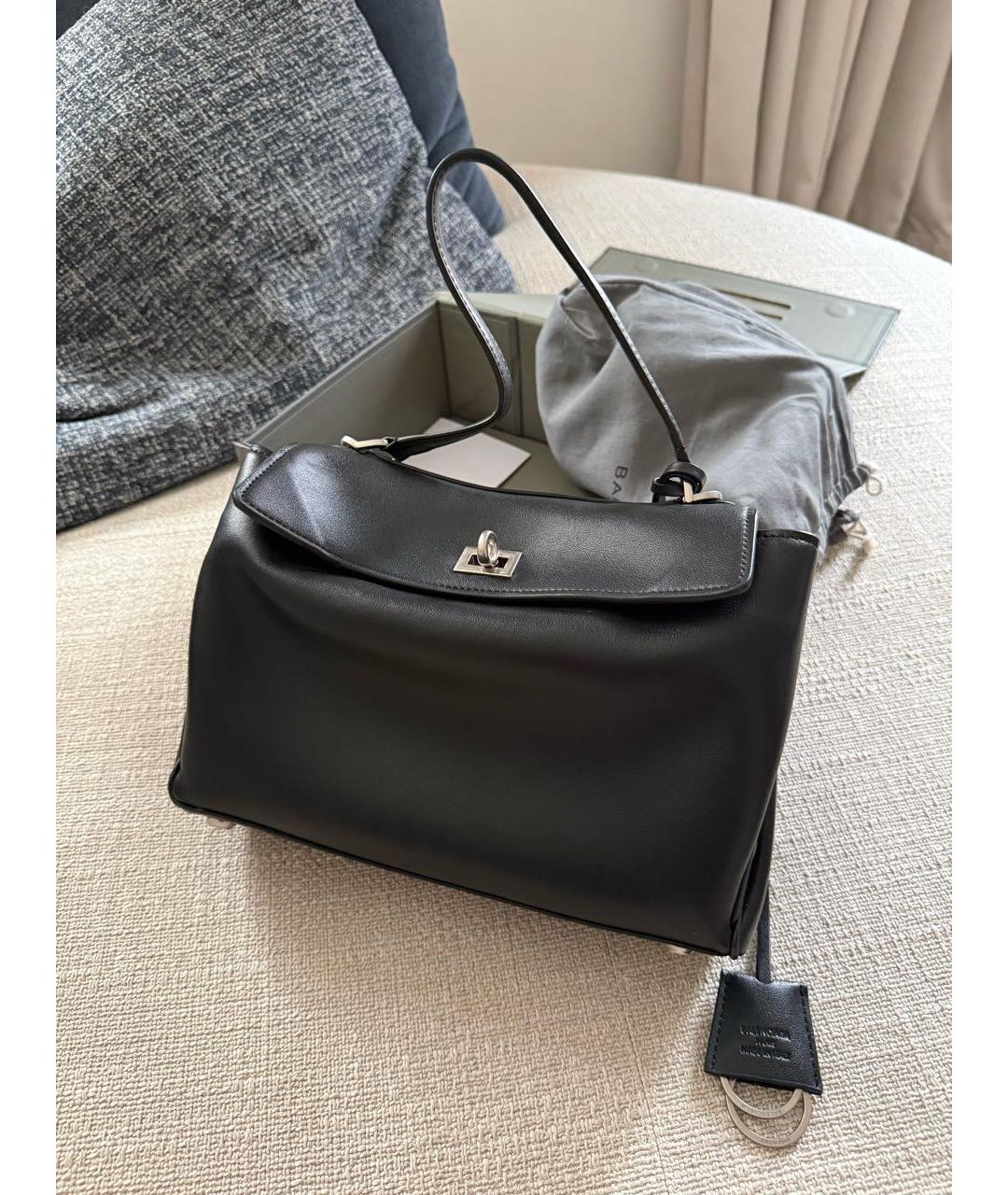 BALENCIAGA Черная кожаная сумка с короткими ручками, фото 9