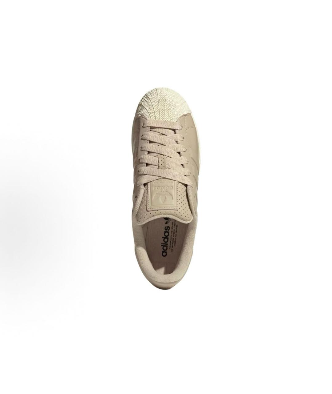 ADIDAS Бежевые кожаные низкие кроссовки / кеды, фото 4