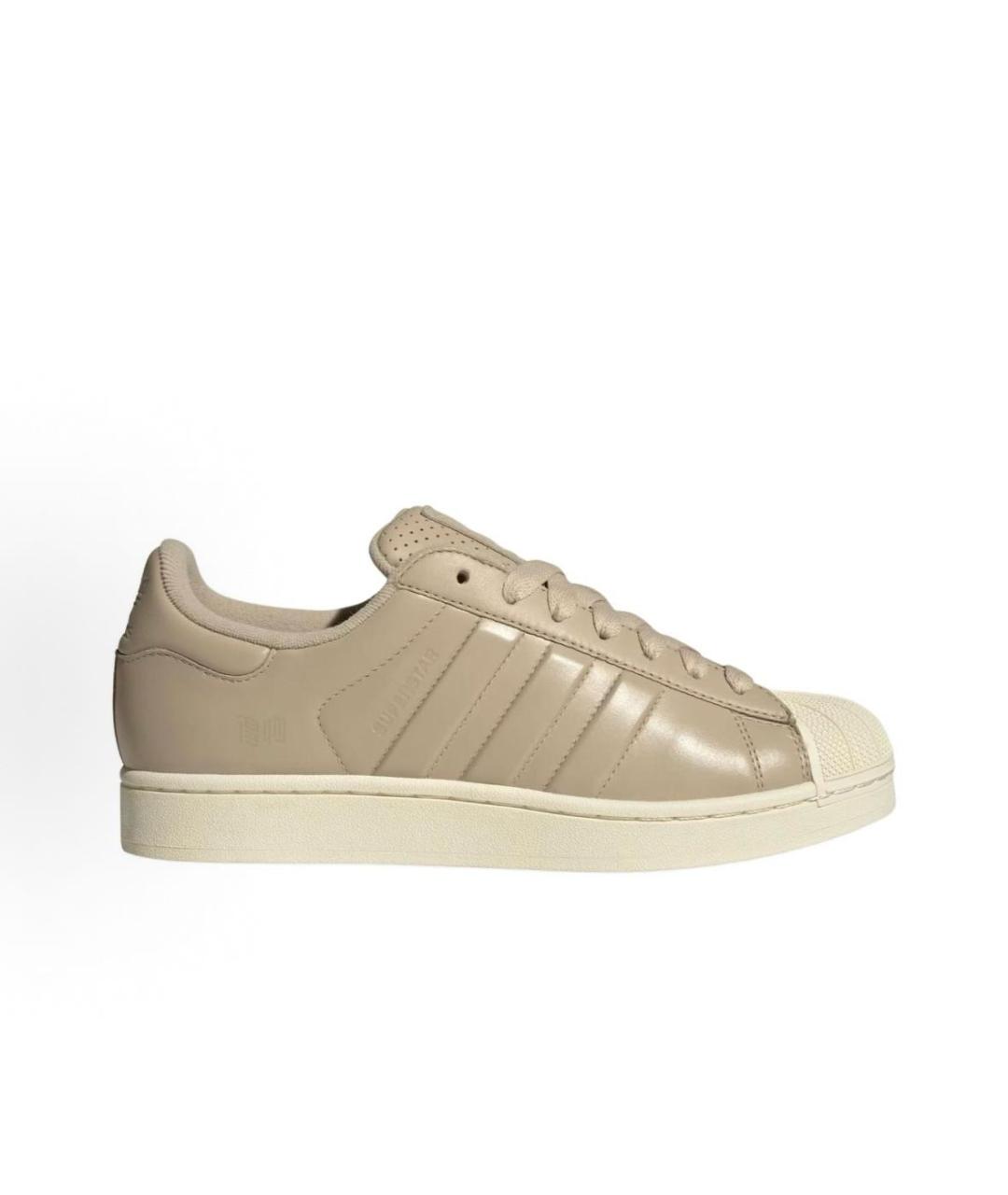 ADIDAS Бежевые кожаные низкие кроссовки / кеды, фото 7