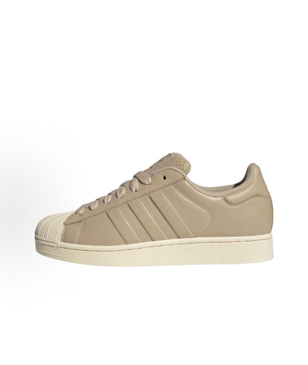 ADIDAS Бежевые кожаные низкие кроссовки / кеды, фото 2