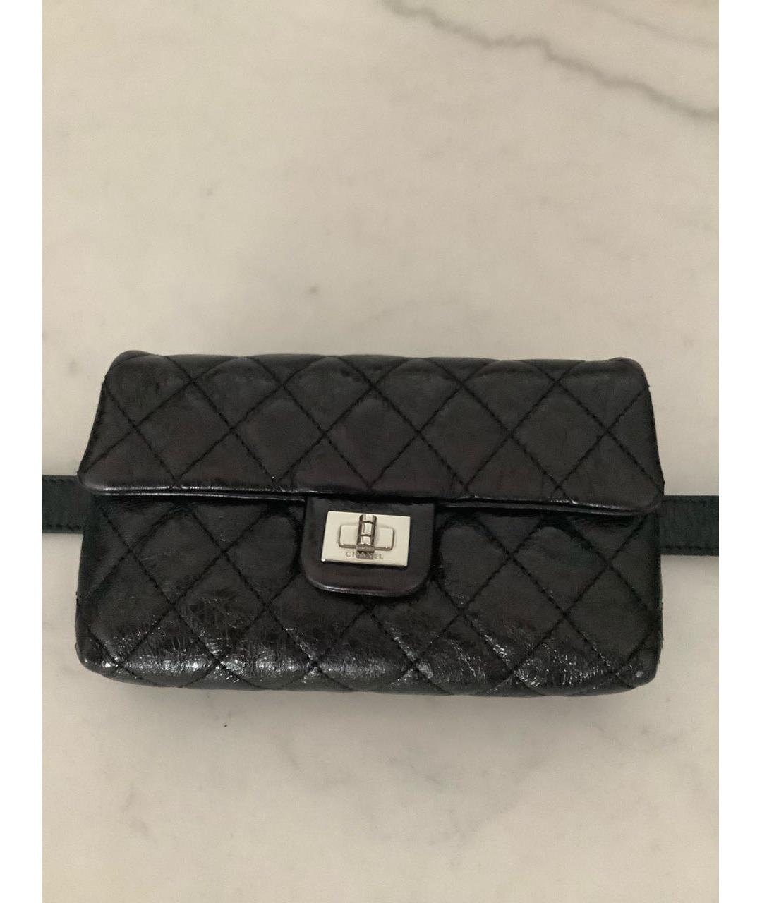 CHANEL Черная кожаная поясная сумка, фото 7