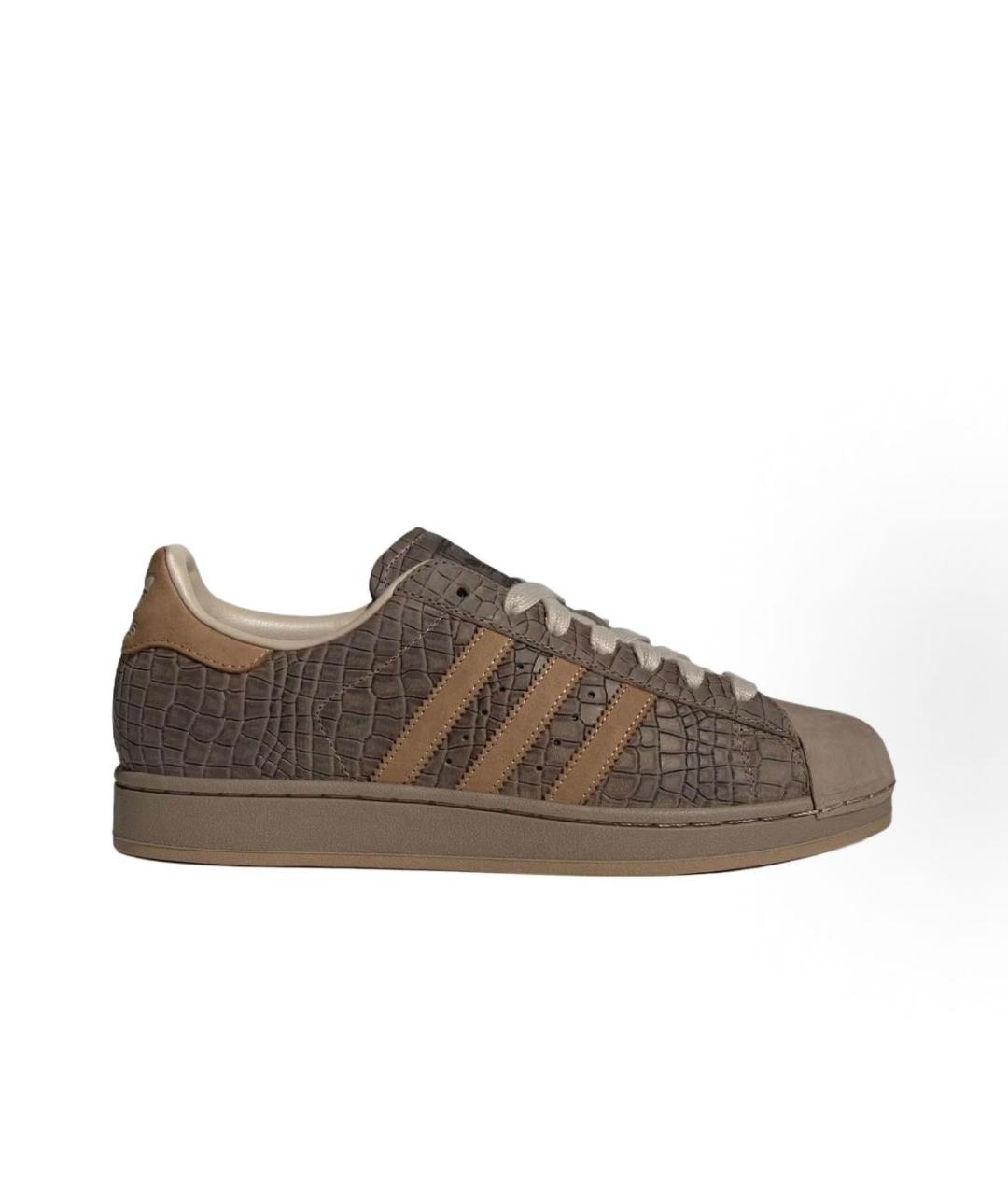 ADIDAS Коричневые кожаные низкие кроссовки / кеды, фото 5