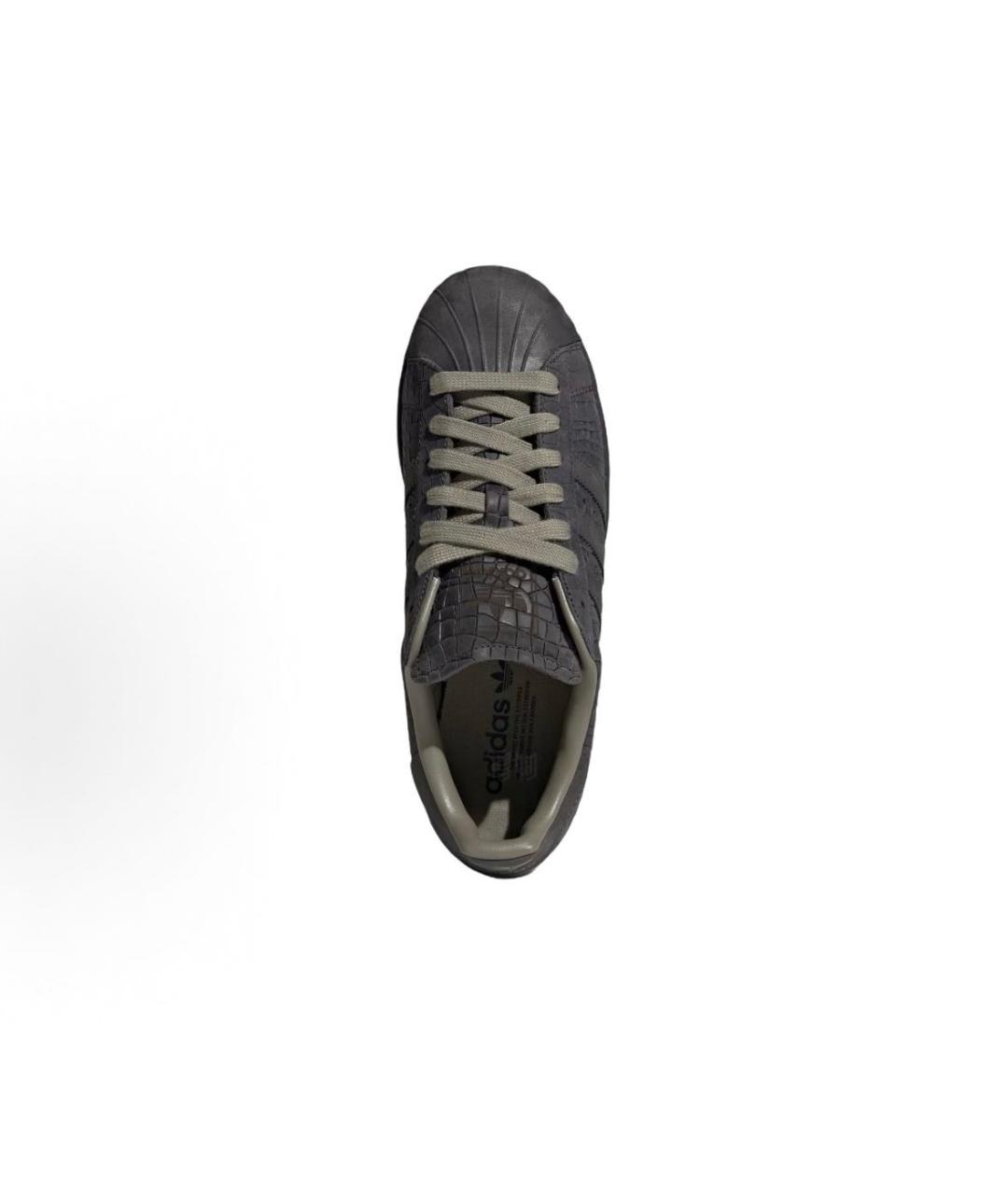 ADIDAS Черные кожаные низкие кроссовки / кеды, фото 3