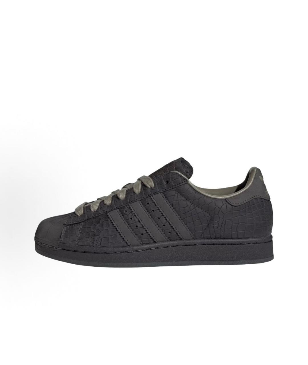 ADIDAS Черные кожаные низкие кроссовки / кеды, фото 2