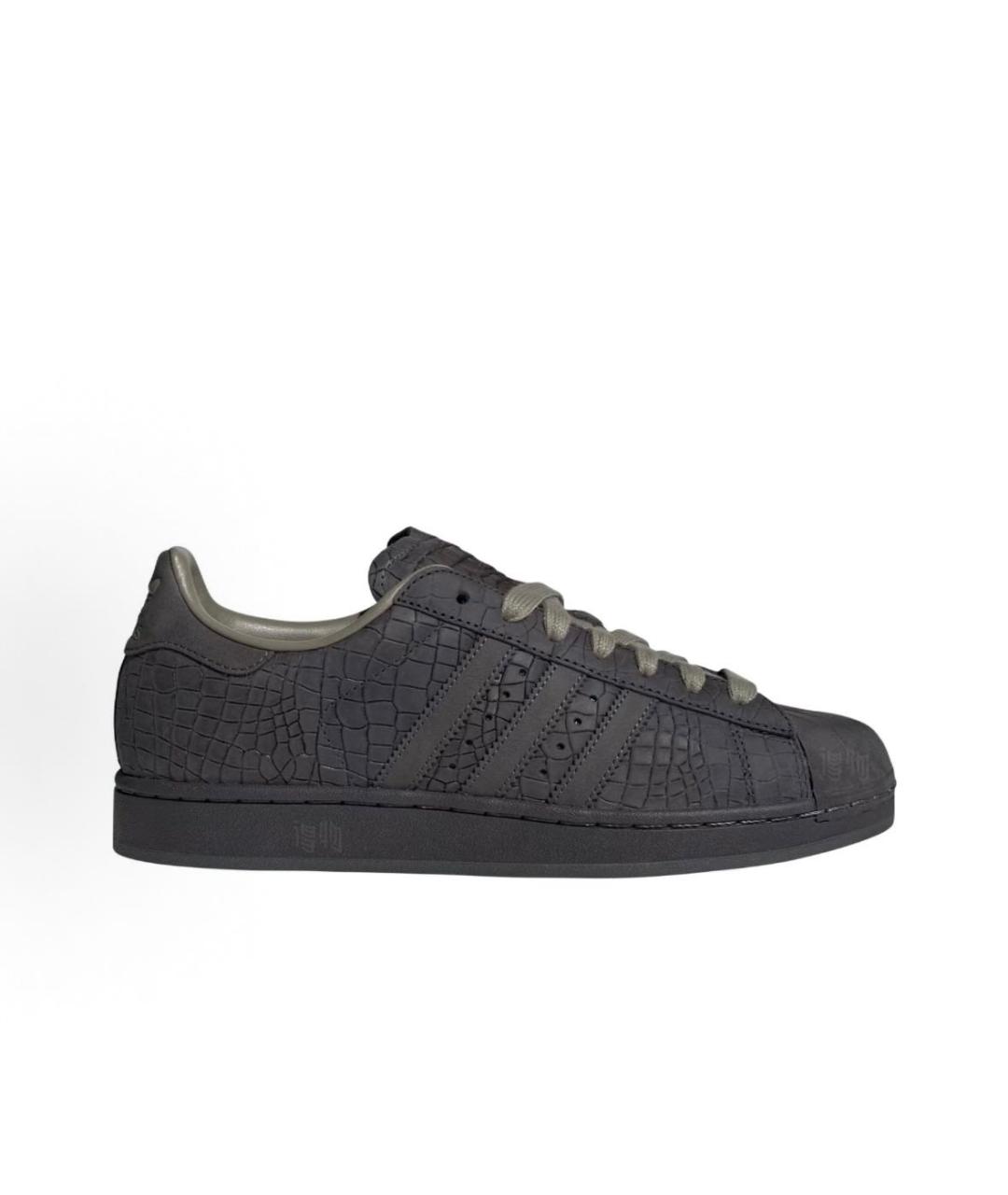 ADIDAS Черные кожаные низкие кроссовки / кеды, фото 5