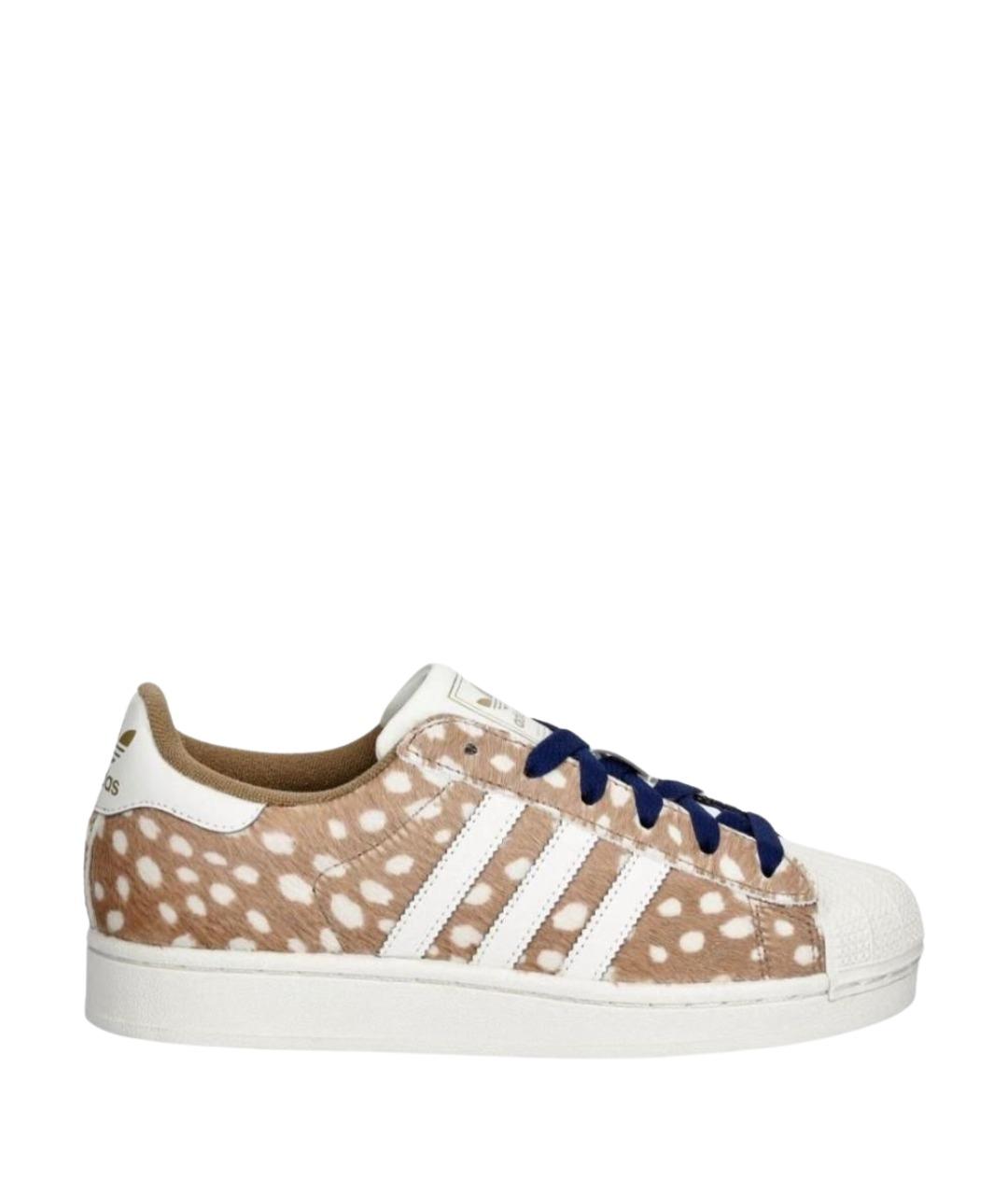 ADIDAS Бежевые текстильные низкие кроссовки / кеды, фото 1