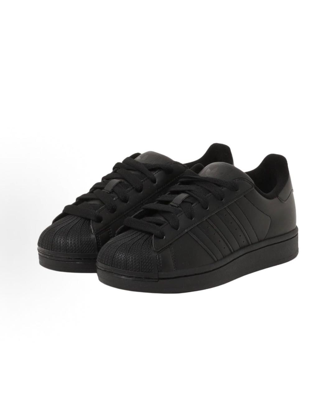 ADIDAS Черные кожаные низкие кроссовки / кеды, фото 2