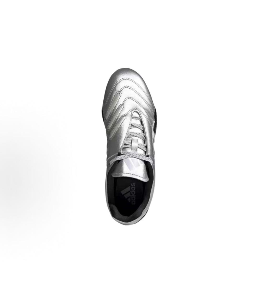 ADIDAS Серебряные кожаные низкие кроссовки / кеды, фото 3