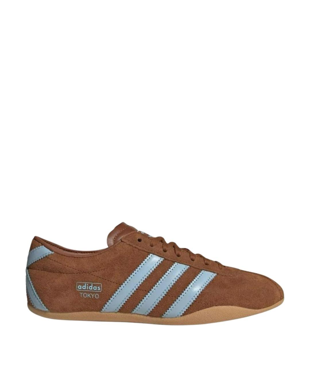 ADIDAS Коричневые замшевые низкие кроссовки / кеды, фото 1