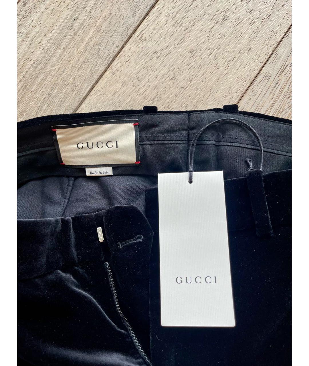 GUCCI Черные бархатные брюки широкие, фото 3