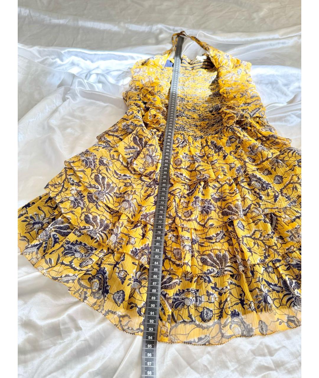 ISABEL MARANT ETOILE Желтое шелковое повседневное платье, фото 6