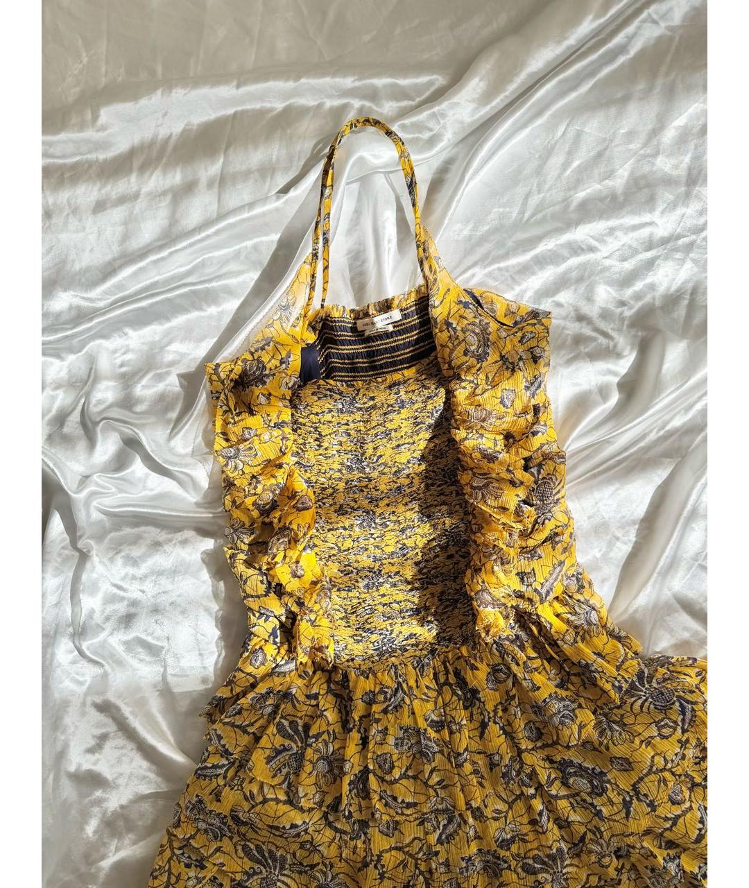 ISABEL MARANT ETOILE Желтое шелковое повседневное платье, фото 3