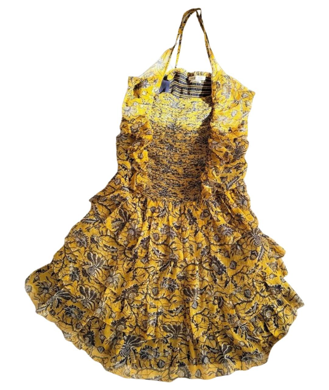 ISABEL MARANT ETOILE Желтое шелковое повседневное платье, фото 1