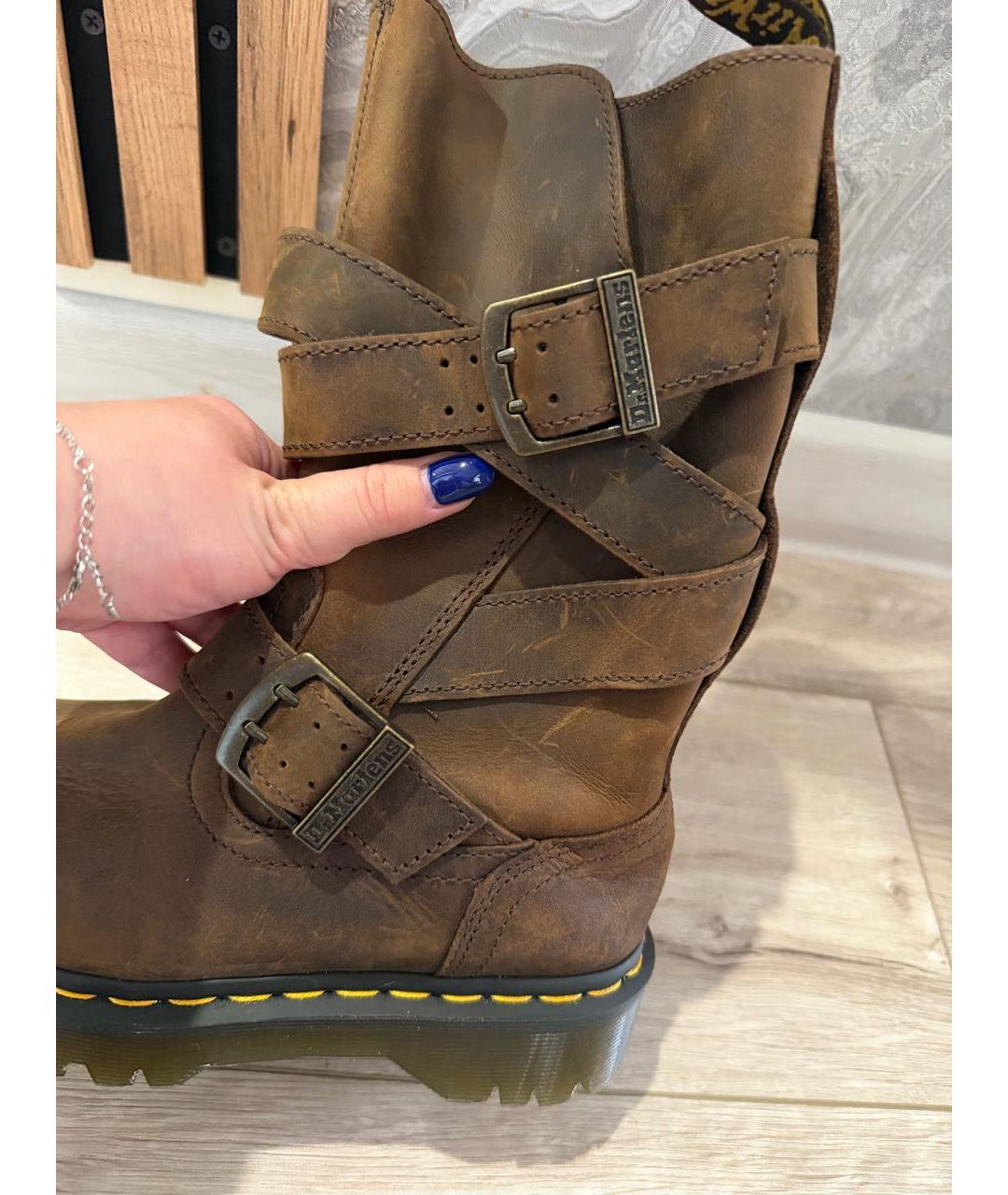 DR. MARTENS Коричневые кожаные сапоги, фото 6