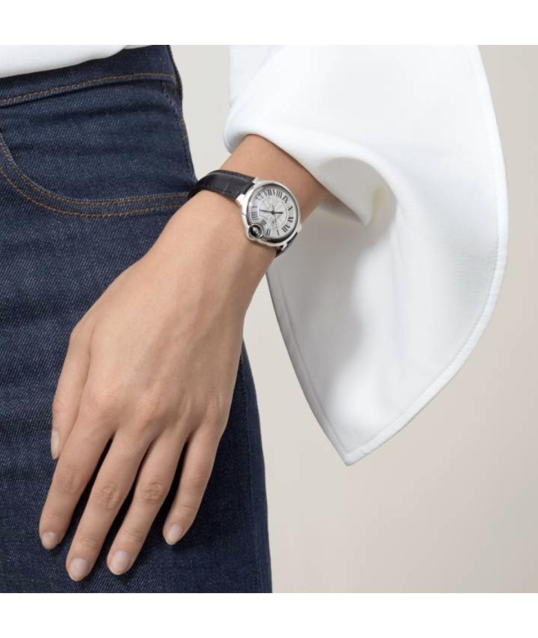 CARTIER Черные часы из белого золота, фото 2