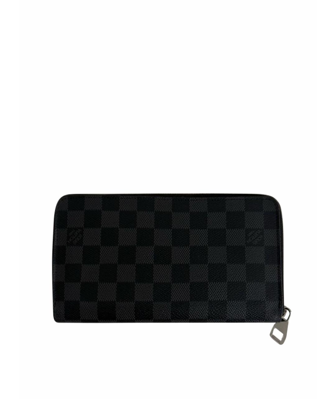LOUIS VUITTON Черный кожаный кошелек, фото 1