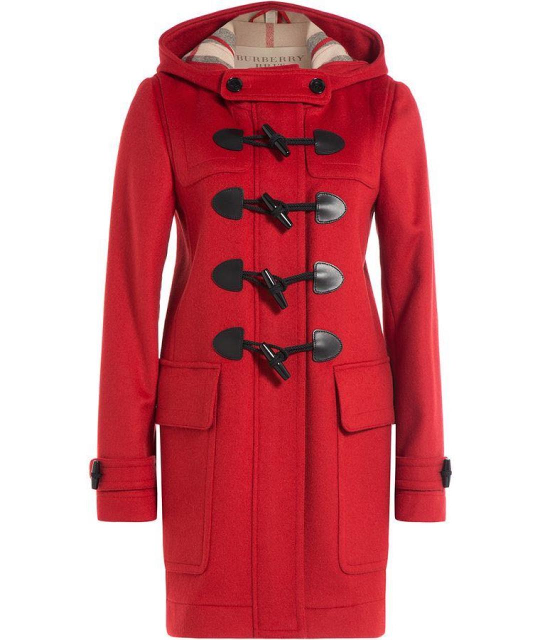 BURBERRY Красное шерстяное пальто, фото 6