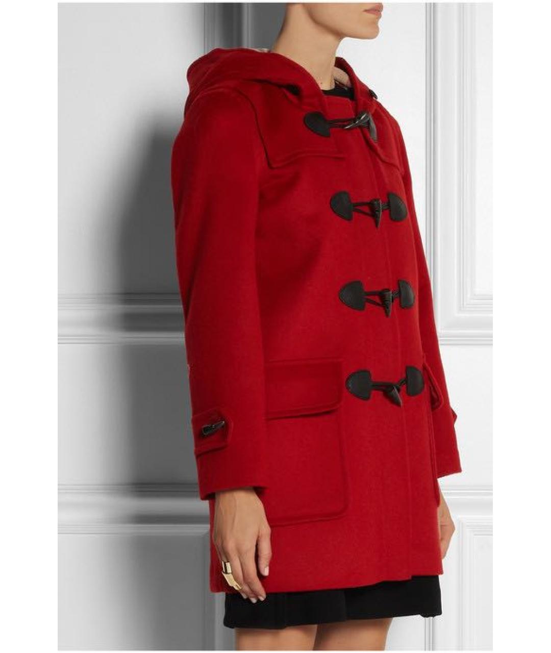 BURBERRY Красное шерстяное пальто, фото 4