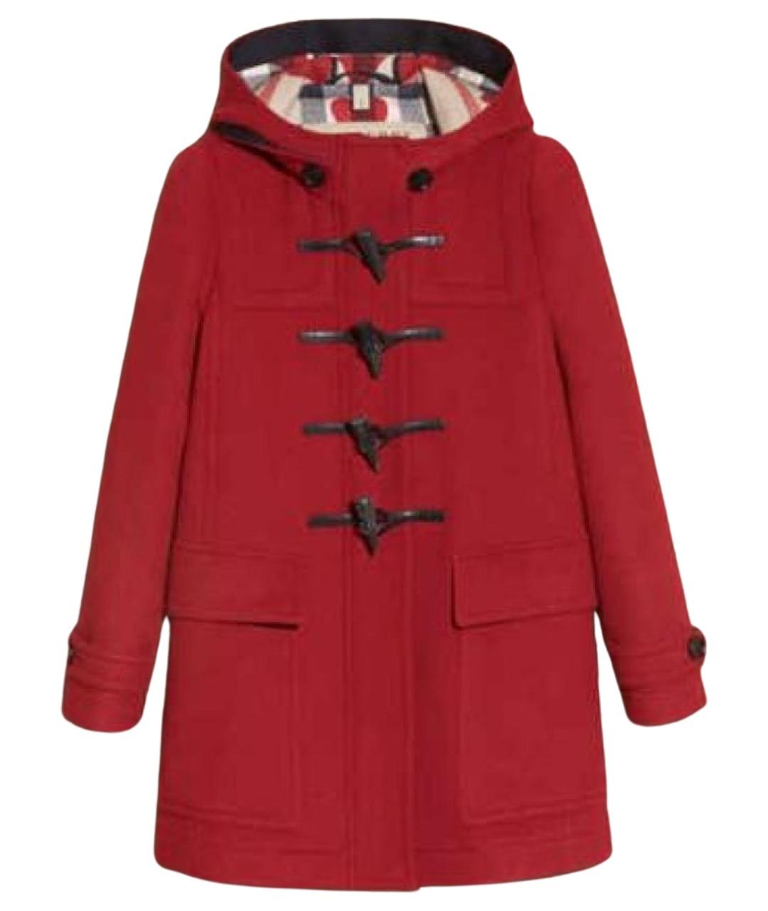 BURBERRY Красное шерстяное пальто, фото 1