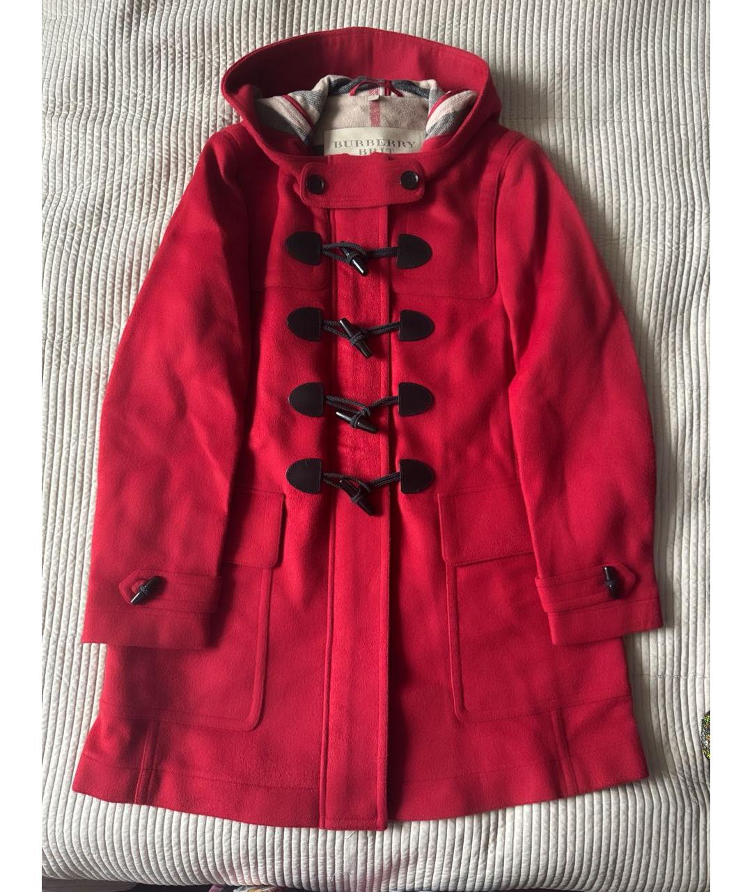 BURBERRY Красное шерстяное пальто, фото 2