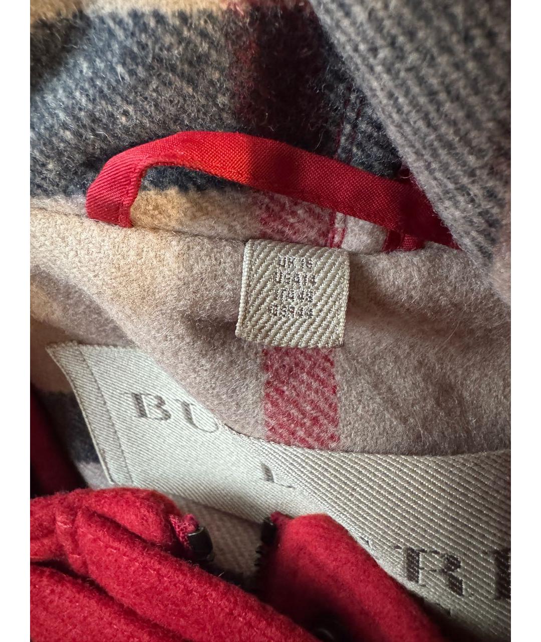 BURBERRY Красное шерстяное пальто, фото 3