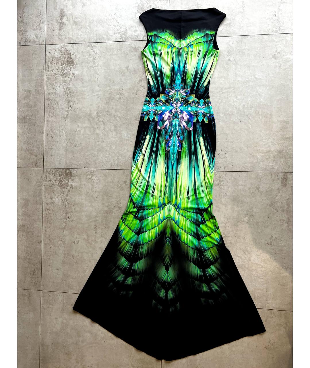 ROBERTO CAVALLI Зеленые полиэстеровое вечернее платье, фото 2