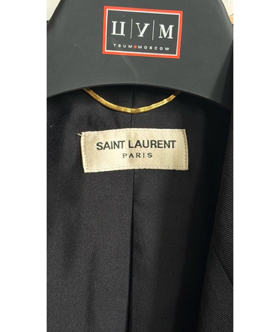 SAINT LAURENT Черный вискозный жакет/пиджак, фото 3