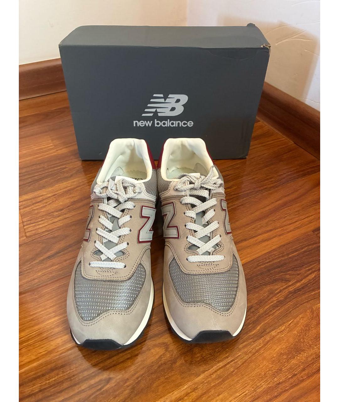 NEW BALANCE Бежевые кожаные низкие кроссовки / кеды, фото 2