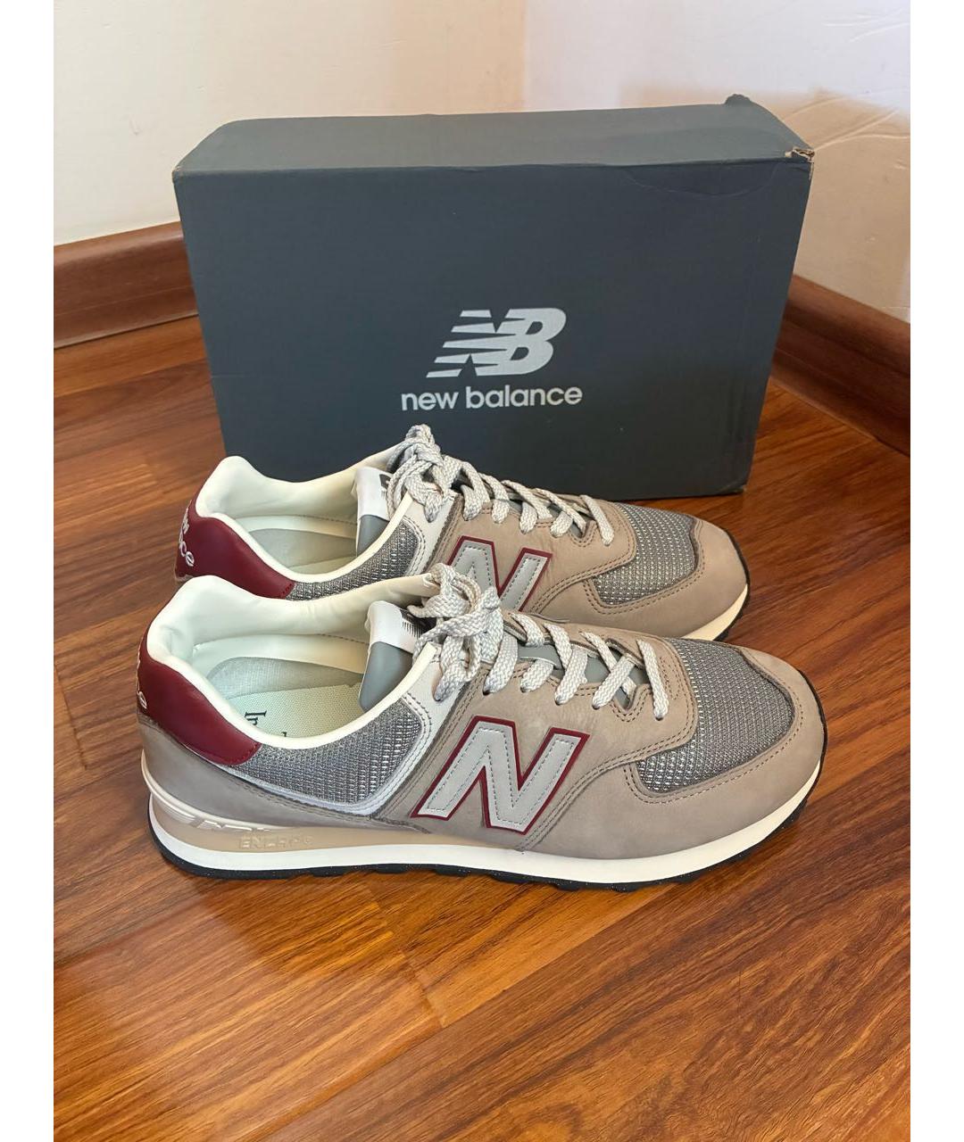 NEW BALANCE Бежевые кожаные низкие кроссовки / кеды, фото 9