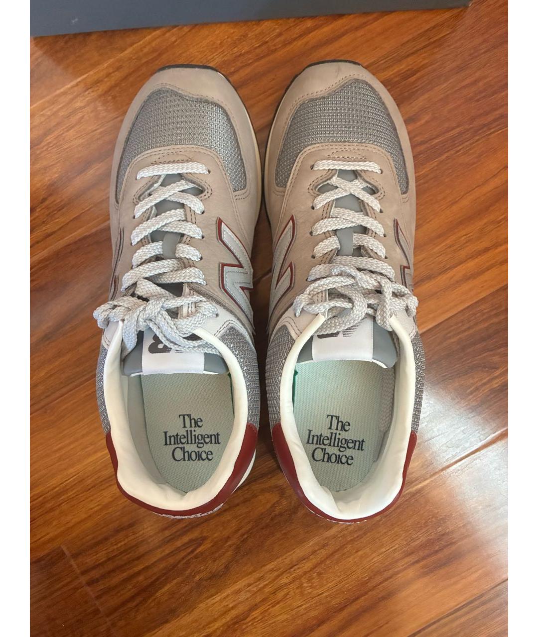 NEW BALANCE Бежевые кожаные низкие кроссовки / кеды, фото 3
