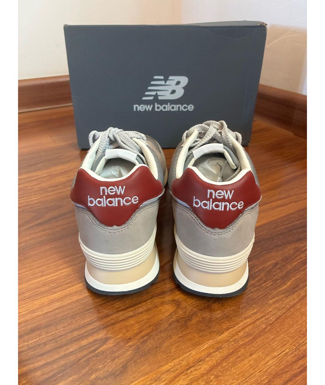 NEW BALANCE Бежевые кожаные низкие кроссовки / кеды, фото 4