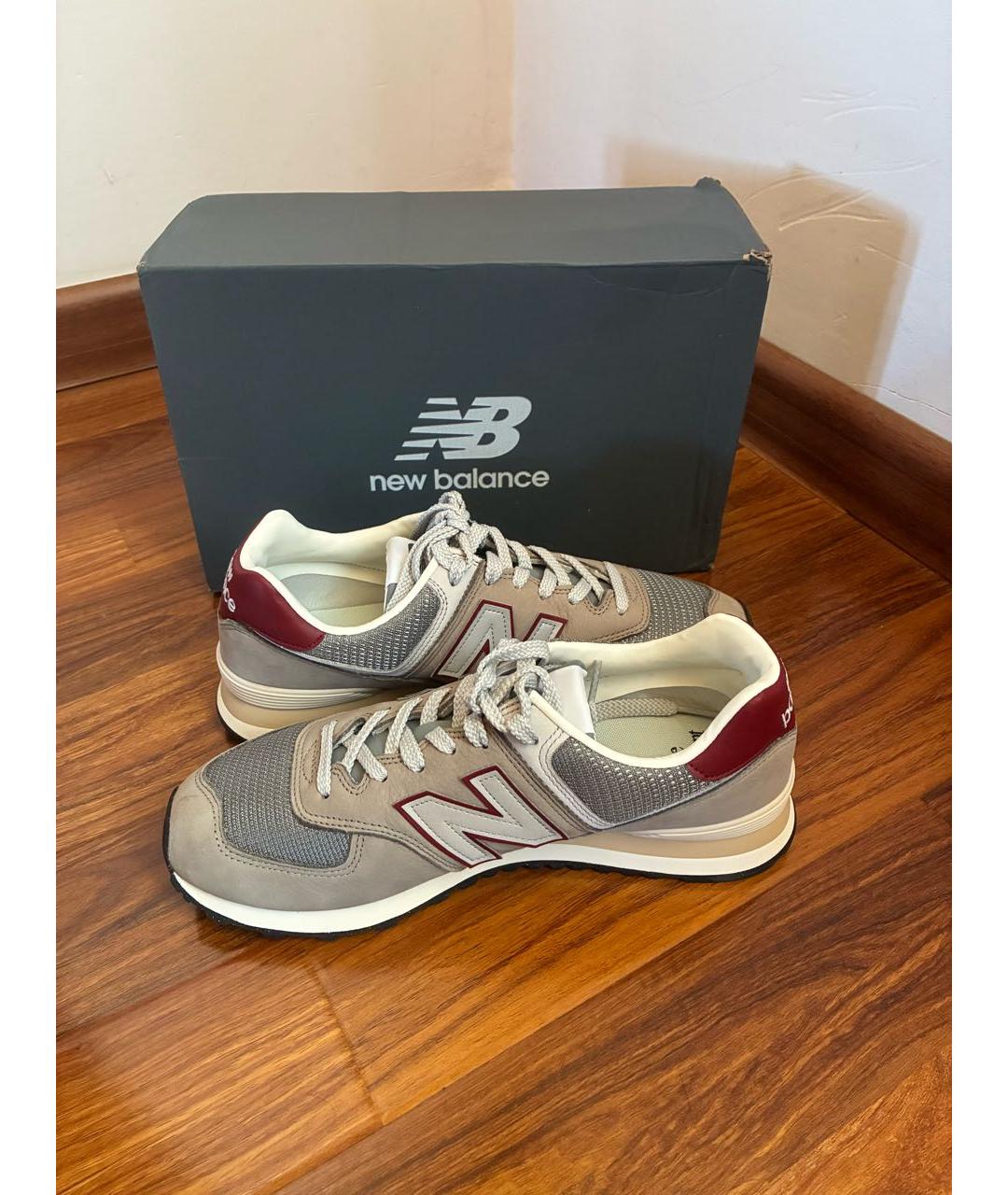 NEW BALANCE Бежевые кожаные низкие кроссовки / кеды, фото 7
