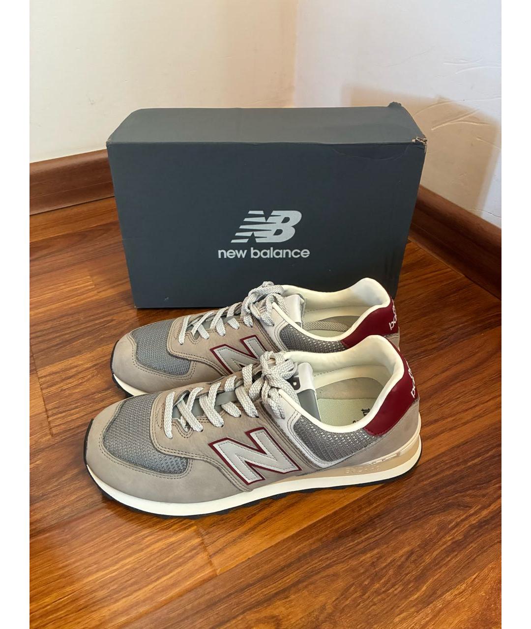 NEW BALANCE Бежевые кожаные низкие кроссовки / кеды, фото 5