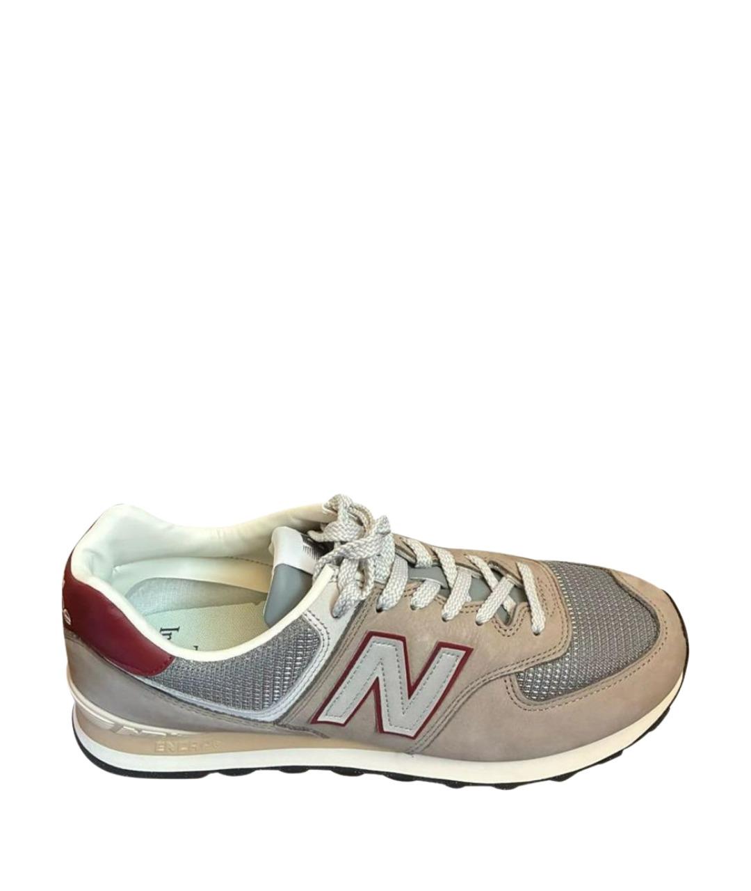 NEW BALANCE Бежевые кожаные низкие кроссовки / кеды, фото 1