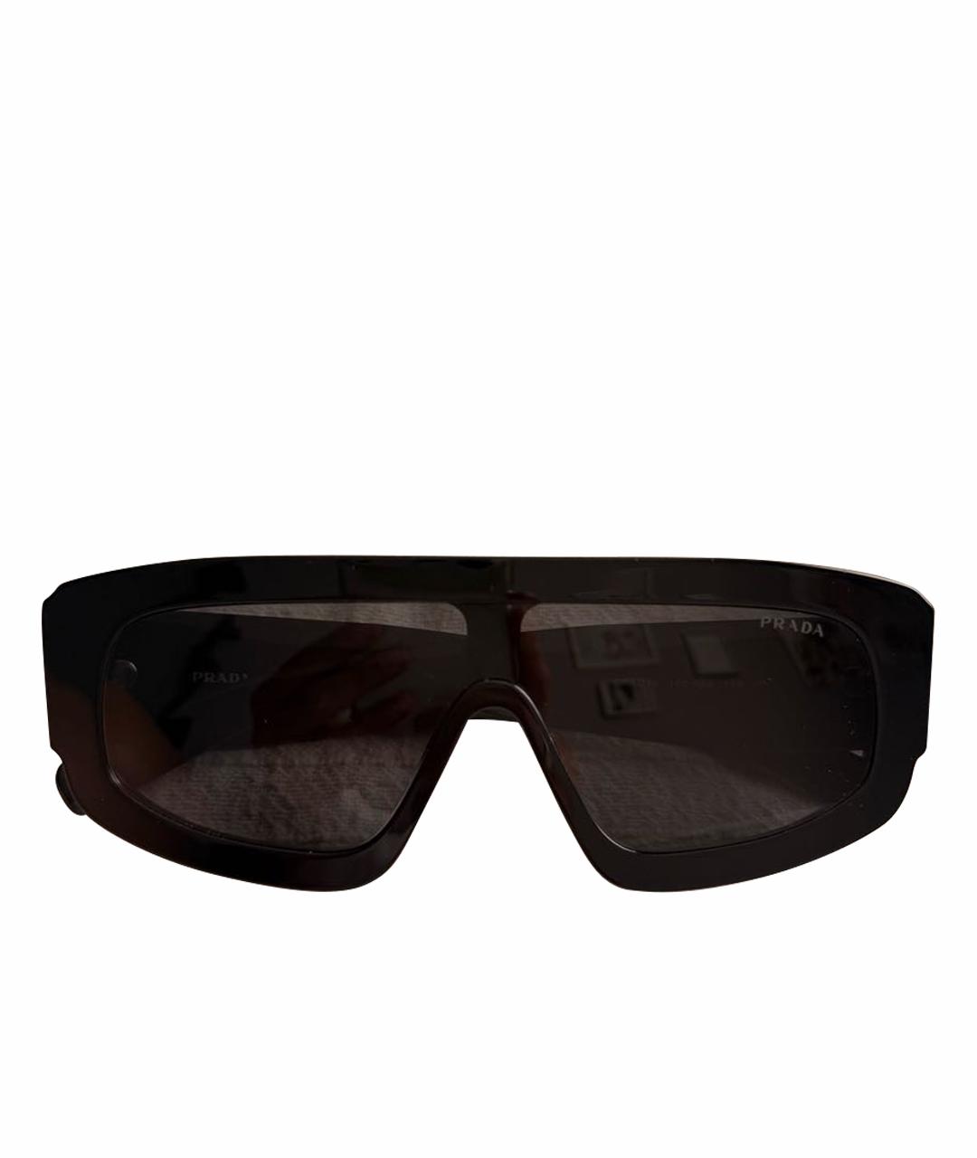 PRADA Черные пластиковые солнцезащитные очки, фото 1