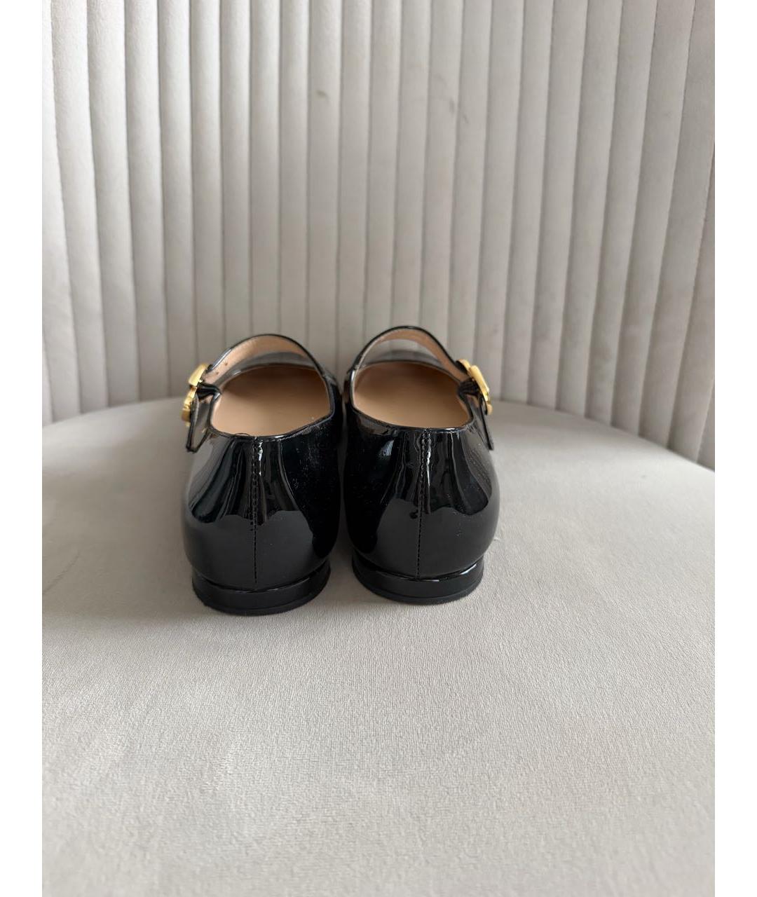 GIANVITO ROSSI Черные балетки из лакированной кожи, фото 4