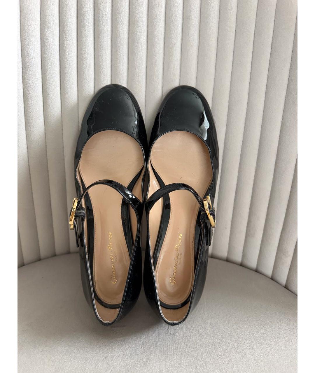 GIANVITO ROSSI Черные балетки из лакированной кожи, фото 3