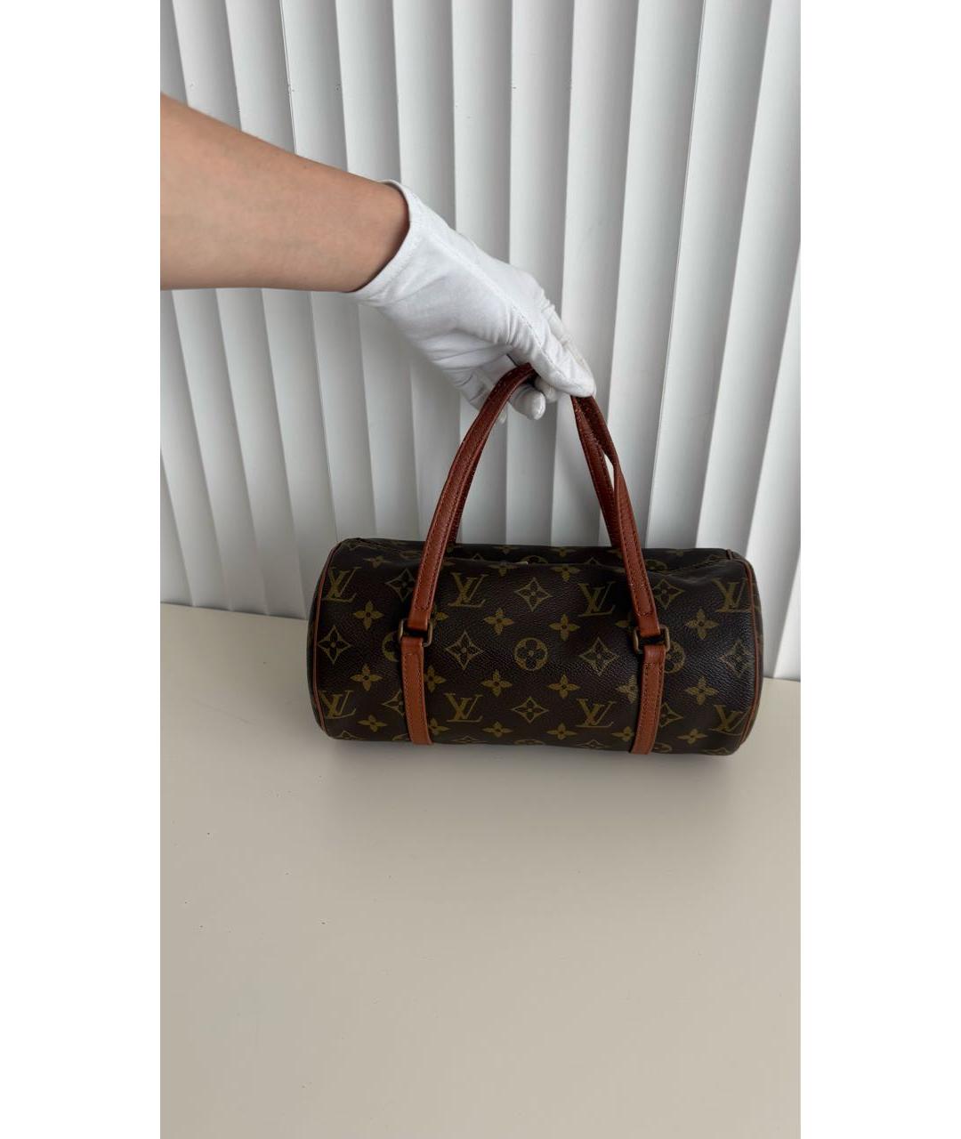 LOUIS VUITTON Коричневая сумка с короткими ручками из канвы, фото 9