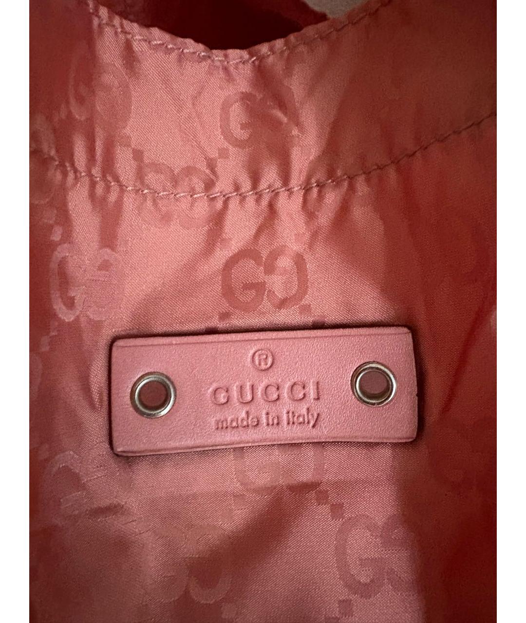 GUCCI Розовая нейлоновая сумка тоут, фото 3